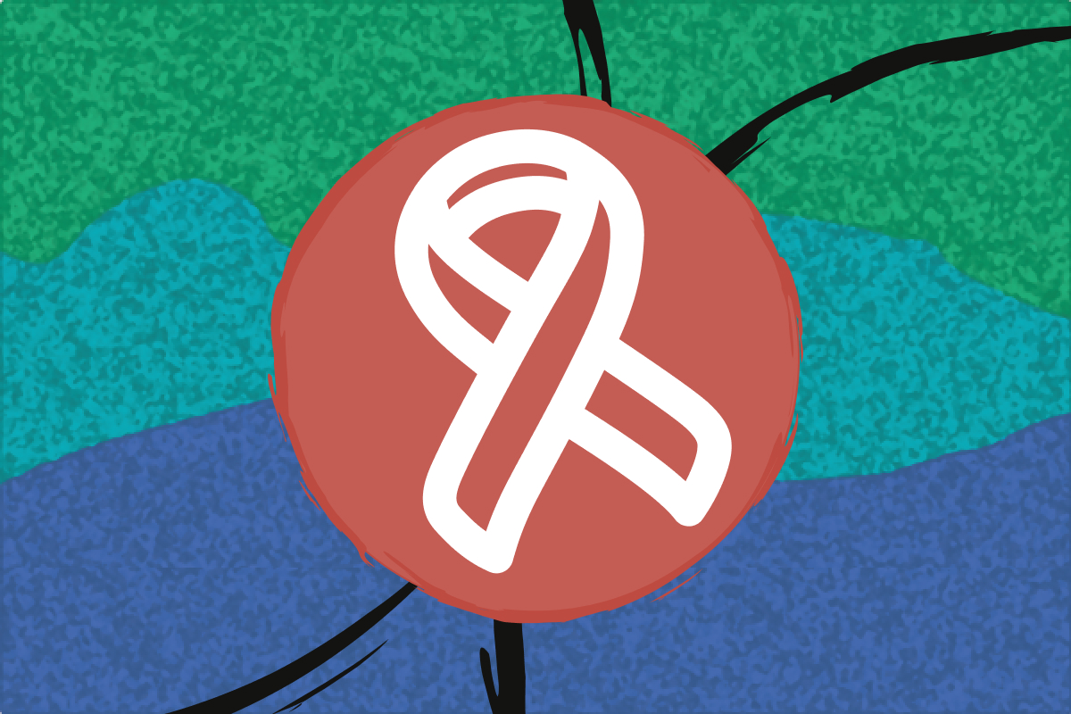 ribbon, as a symbol of the fight against cancer